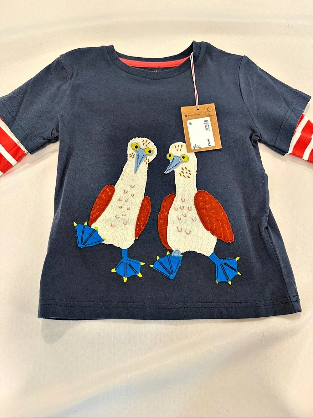 Boden Short Sleeve Graphic Tee in Blue & Red Size 3-4Y NWT